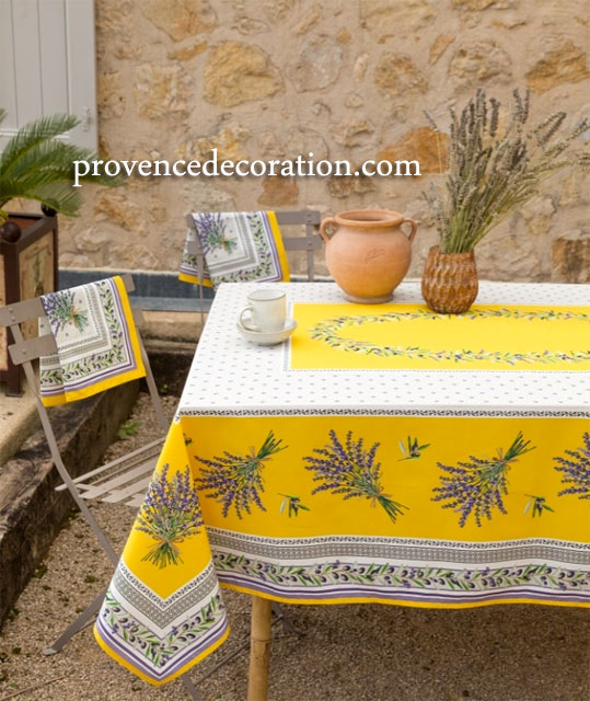 French tablecloth coated or cotton (Lauris. yellow) - Click Image to Close
